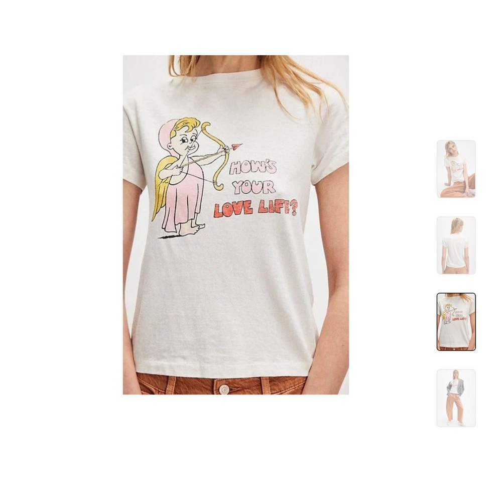 NWT Re/Done Classic Love Life Tee Size XS Retail $160